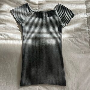 Ribbed Gray Knit Top